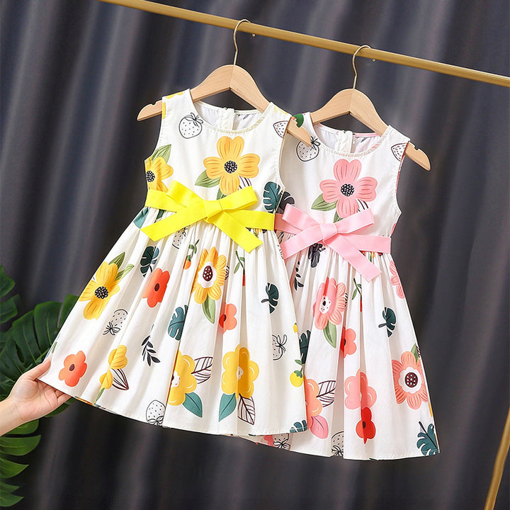 Mädchen Sommerkleid mit buntem Punkten-Design Drune