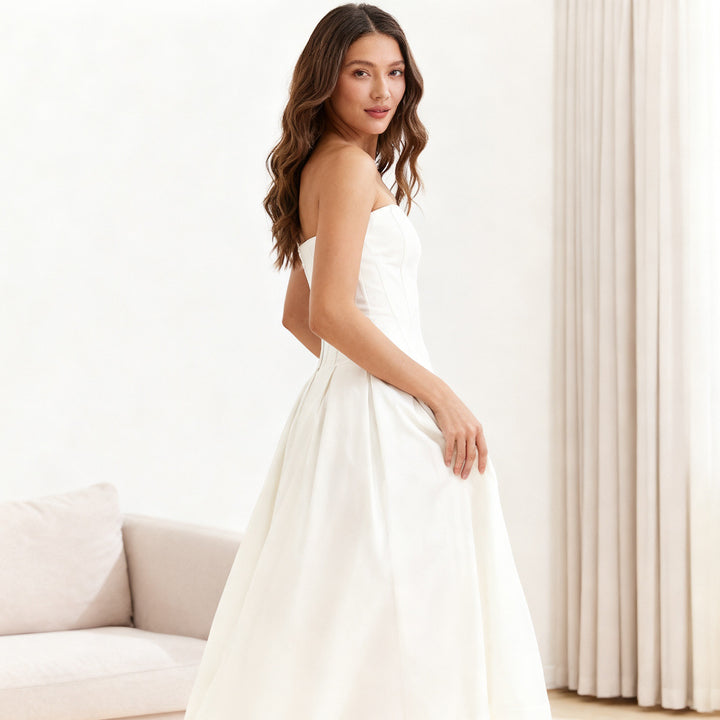 Damen Elegant geschnittenes Korsettkleid mit schwingendem Rock Drune