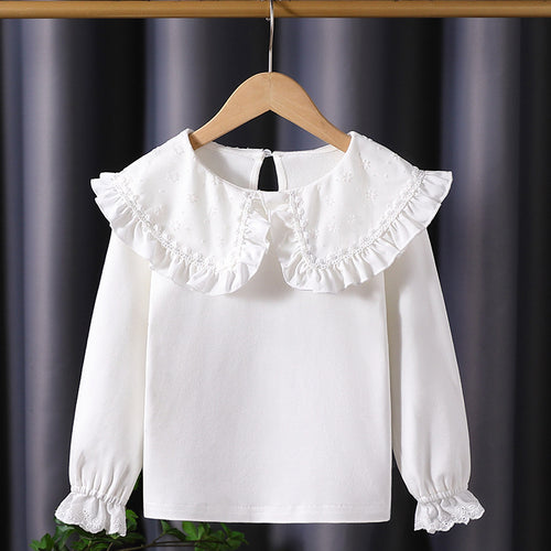 Damen Bluse mit großem Rüschenkragen Drune