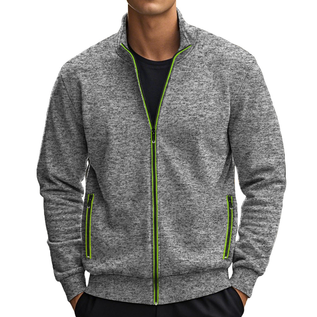 Herren Freizeitjacke mit hohen Kragen und reflektierenden Reißverschlussdetails Drune