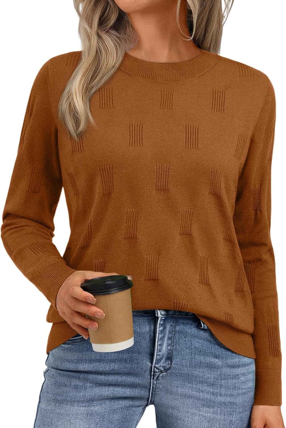 Damen Strickpullover mit feinem Strukturmuster Drune
