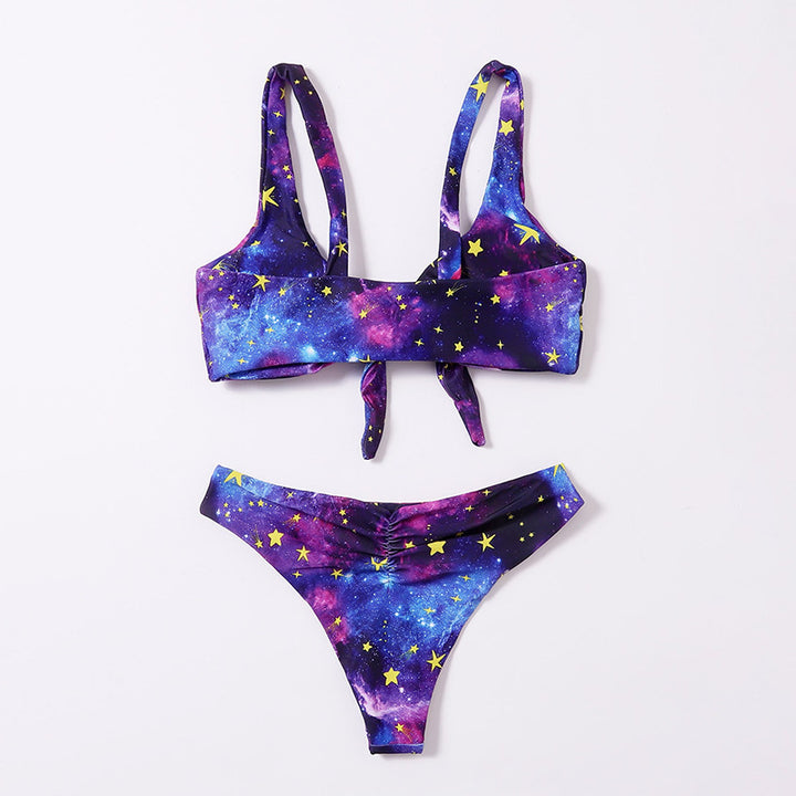 Damen Buntes Sternenmotiv Bikini Drune