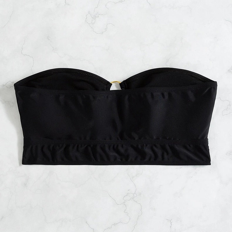 Damen Bandeau-Bikini-Oberteil mit dekorativem Ring-Detail Drune