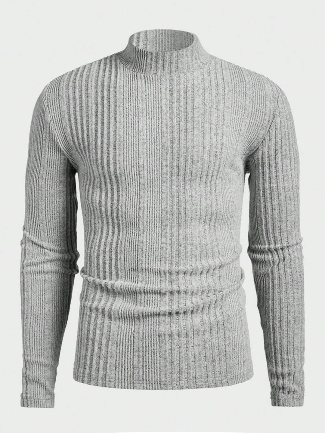 Herren Strickpullover mit hohem Kragen und Rippstruktur Drune