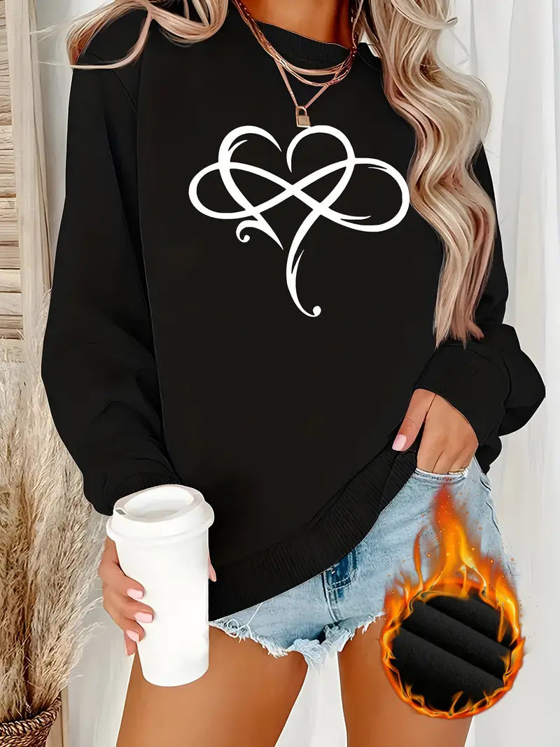 Damen Sweatshirt mit kreativem Herzdesign und entspannter Passform Drune
