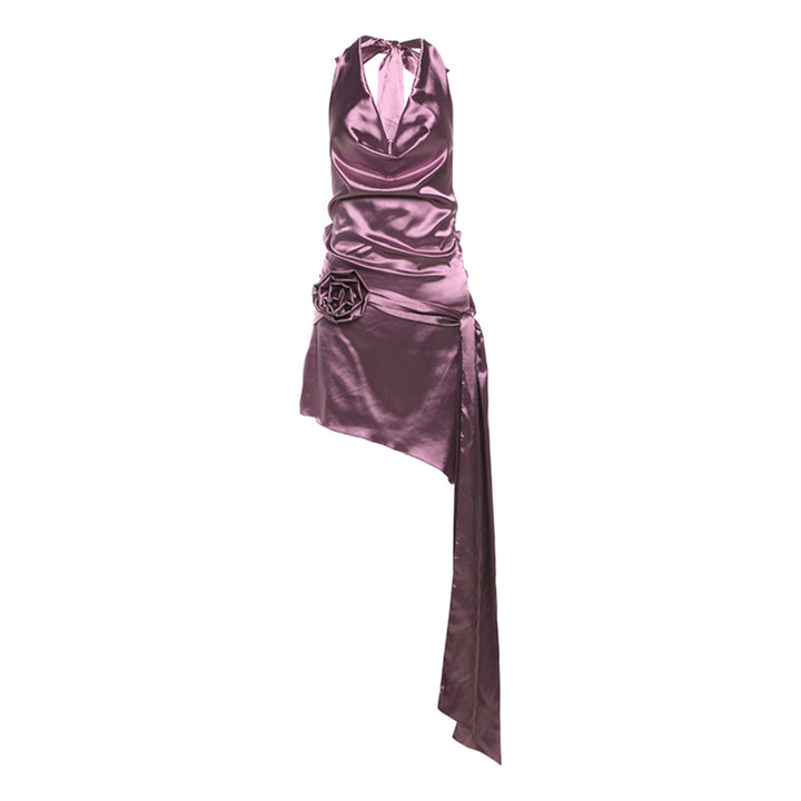 Damen Elegantes Abendkleid mit asymmetrischem Rückenausschnitt und fließendem Stoff Drune