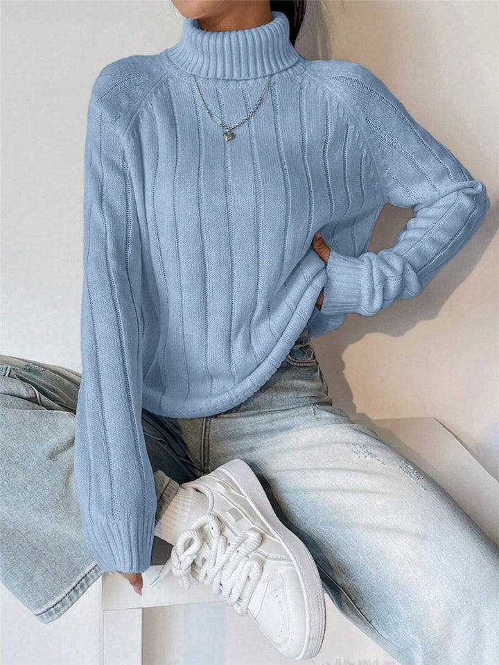 Damen Strickpullover mit hohem Kragen Drune
