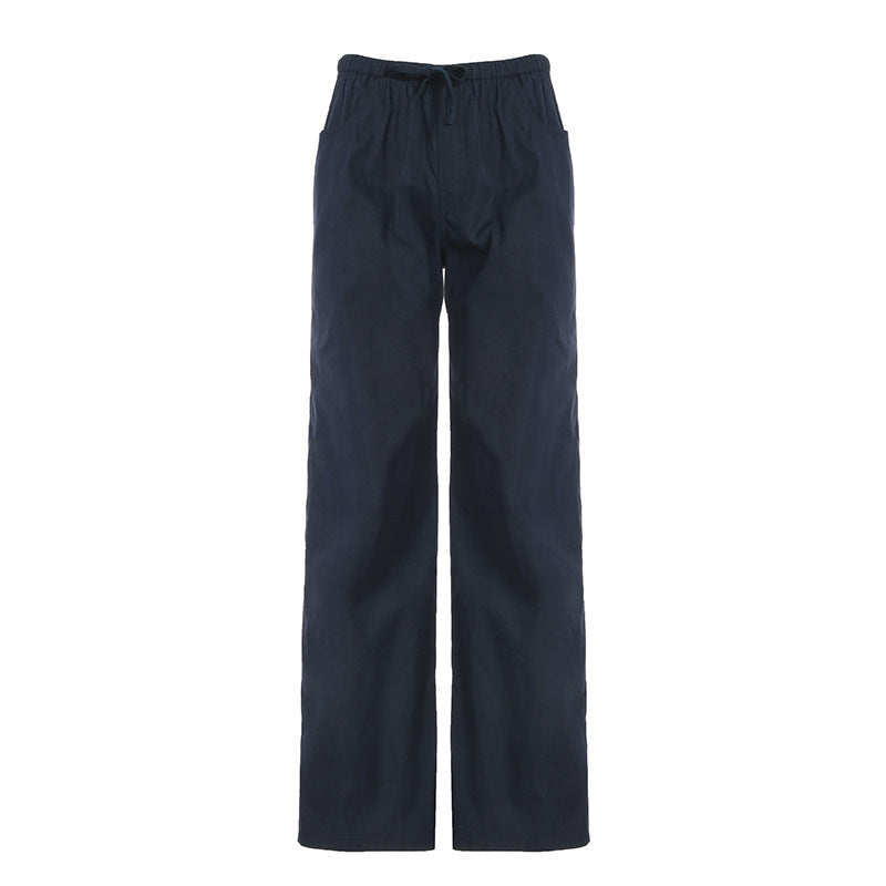Damen Bequeme Freizeit Hose mit elastischem Bund und praktischen Taschen Drune