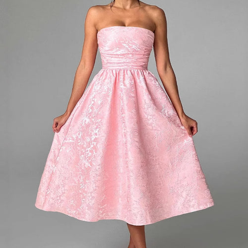 Damen Cocktailkleid mit schimmerndem Stoff und figurbetontem Oberteil Drune