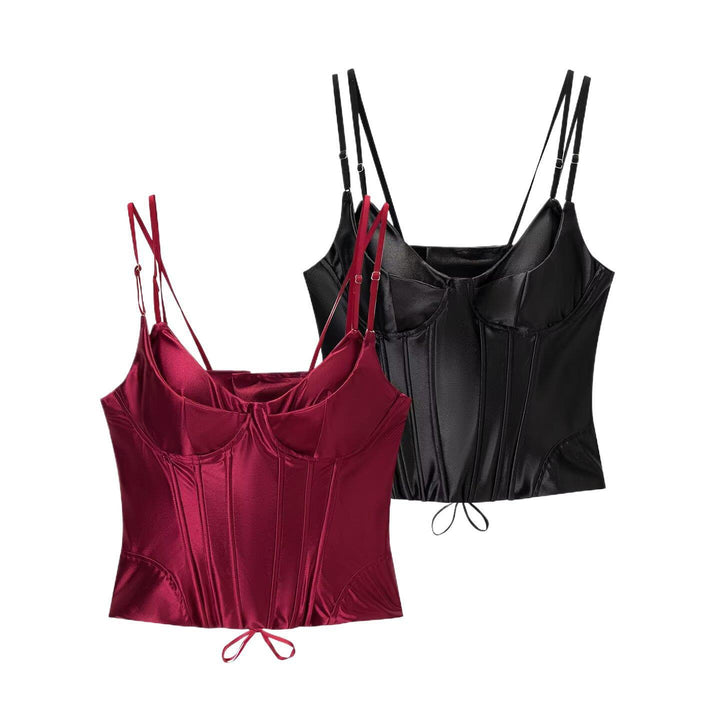 Damen Corsagenoberteil mit luxuriösem Satin-Finish und verstellbaren Trägern Drune