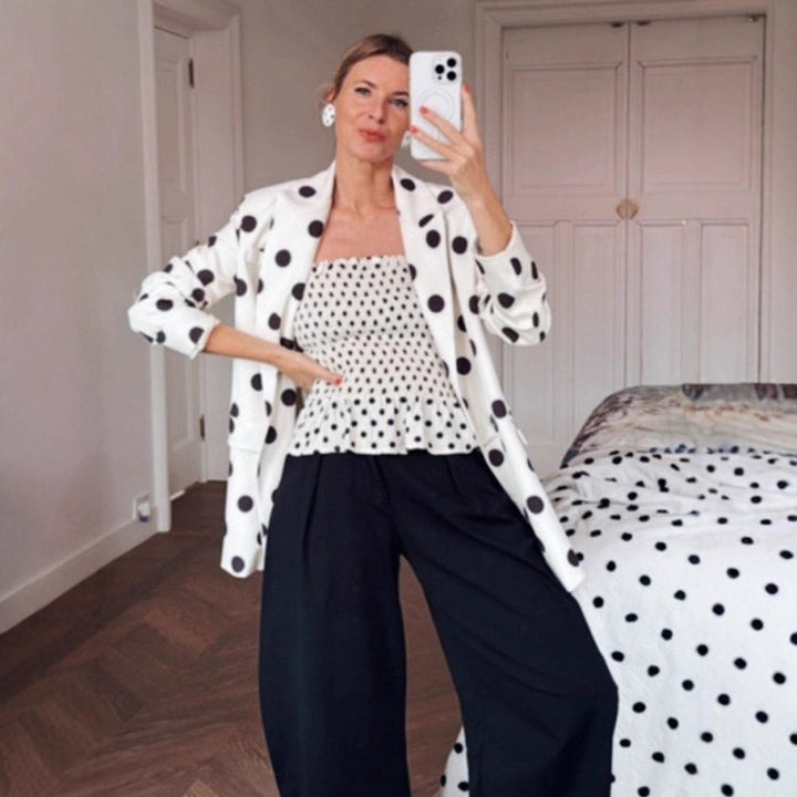 Damen modischer Blazer mit Punkten Drune