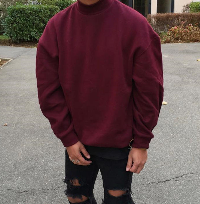 Herren Oversized Pullover mit Stehkragen und weichem Innenfutter Drune