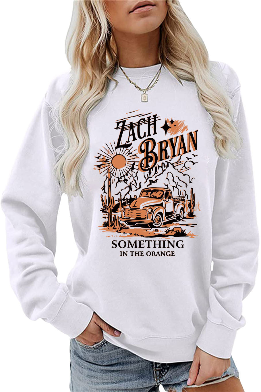 Damen Sweatshirt mit inspirierendem Vintage-Truck-Design Drune