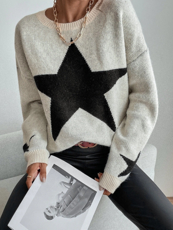 Damen Pullover mit Sternenmotiv Drune