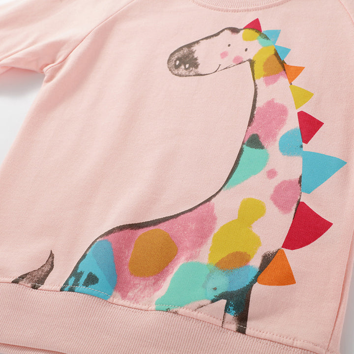 Mädchen Sweatshirt mit kreativem Giraffenmotiv Drune