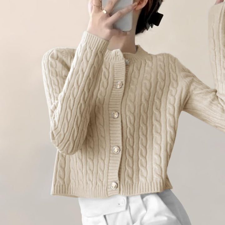 Damen Strickjacke mit strukturiertem Zopfdesign Drune