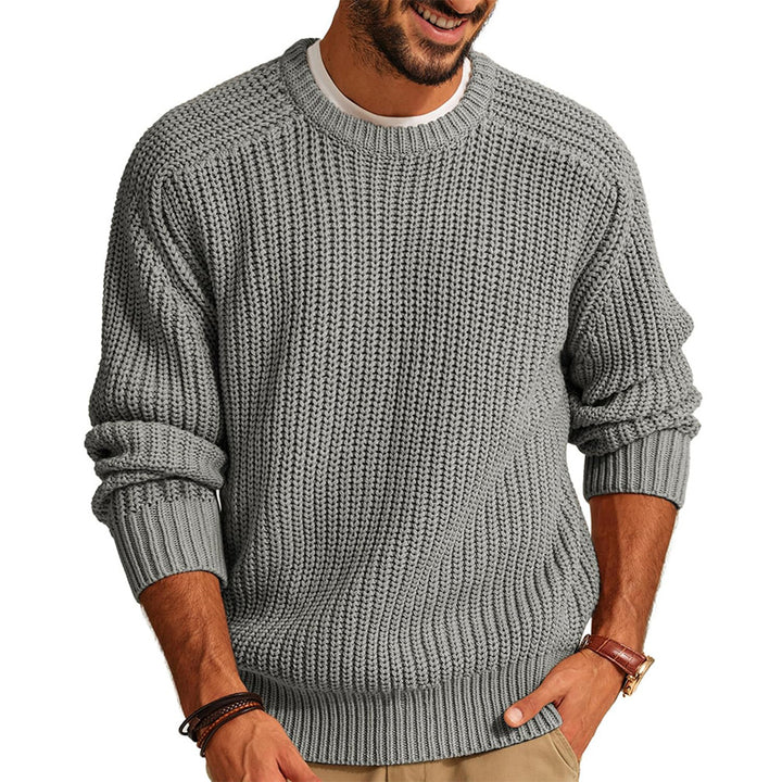 Herren lockerer Grobstrickpullover mit Raglanärmeln Drune
