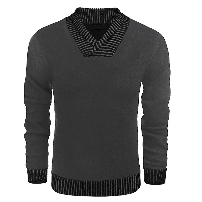 Herren eleganter Strickpullover mit modernem Schalkragen und strukturiertem Oberteil Drune