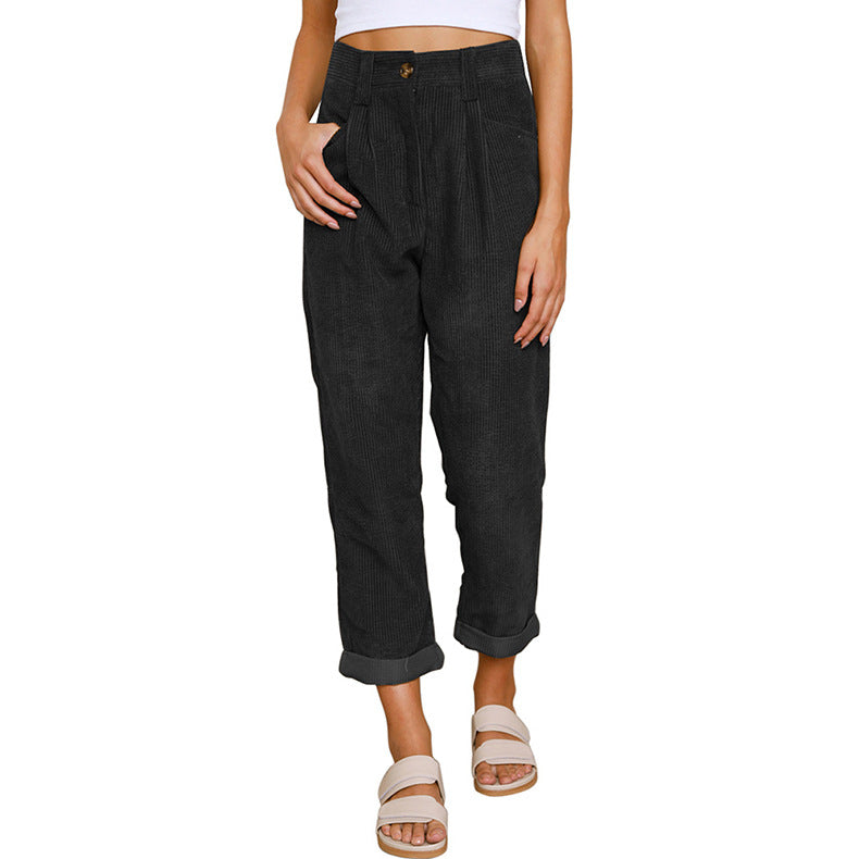 Damen Weit geschnittene Hose mit hohem Bund und lässigem Schnitt Drune