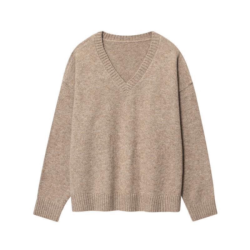 Damen Kaschmir-V-Ausschnitt Pullover Drune