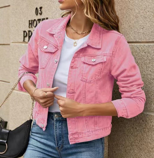 Damen trendige Jeansjacke im lässigen Schnitt Drune