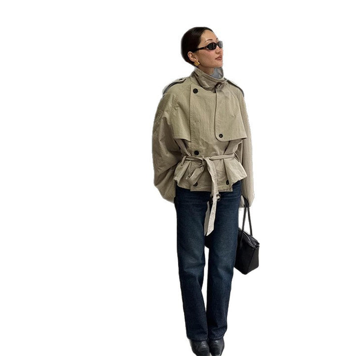 Damen Modische oversized Jacke mit Gürtel Drune