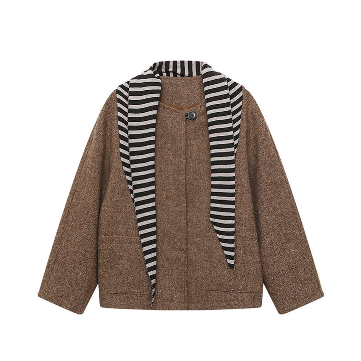 Damen lässige Strickjacke mit modernem Streifenmuster Drune