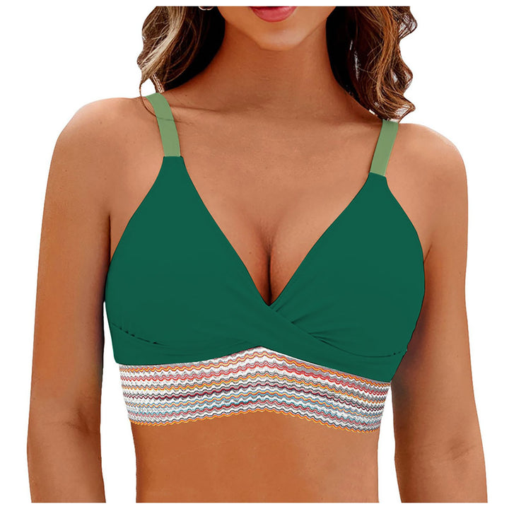 Damen Wickel-Bikini-Oberteil mit modischem Muster Drune
