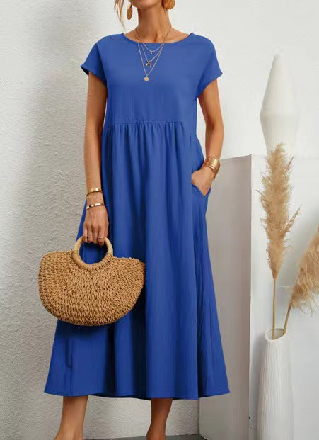 Damen Midikleid mit lässigem Schnitt und seitlichen Taschen Drune