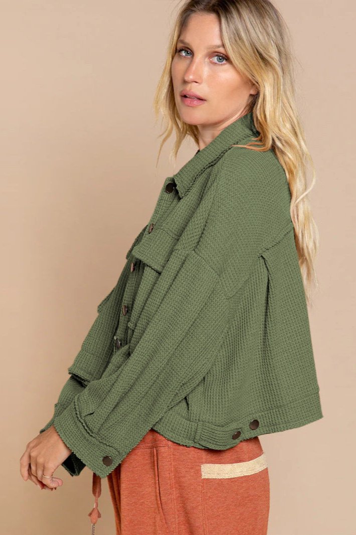 Drune | Waffelstrickjacke Leicht und Trendy Perfekt Für Lagenlook