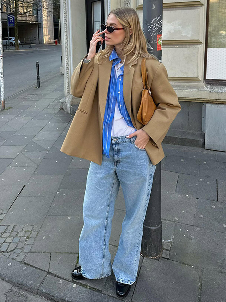 Damen oversized Blazerjacke mit modernem Schnitt Drune