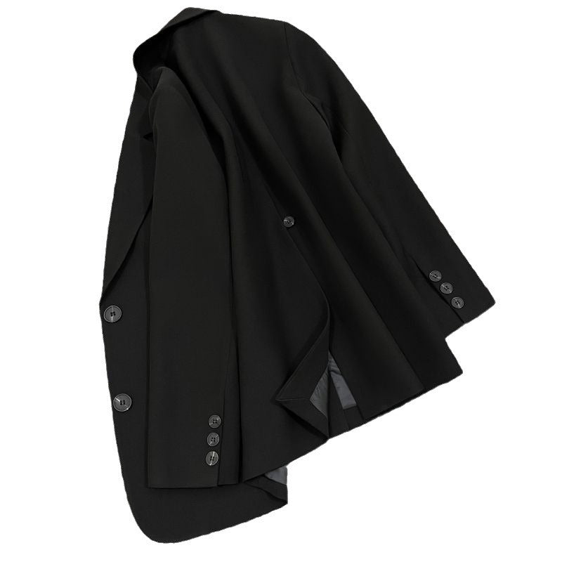 Damen eleganter Blazer mit taillierter Passform und kontrastierenden Knöpfen Drune