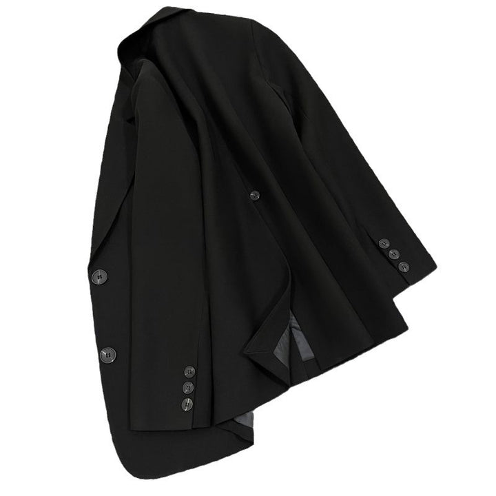 Damen eleganter Blazer mit taillierter Passform und kontrastierenden Knöpfen Drune