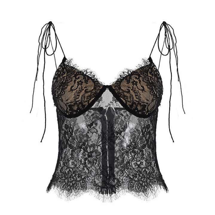 Damen Spitzen-Corsage mit verstellbaren Trägern Drune