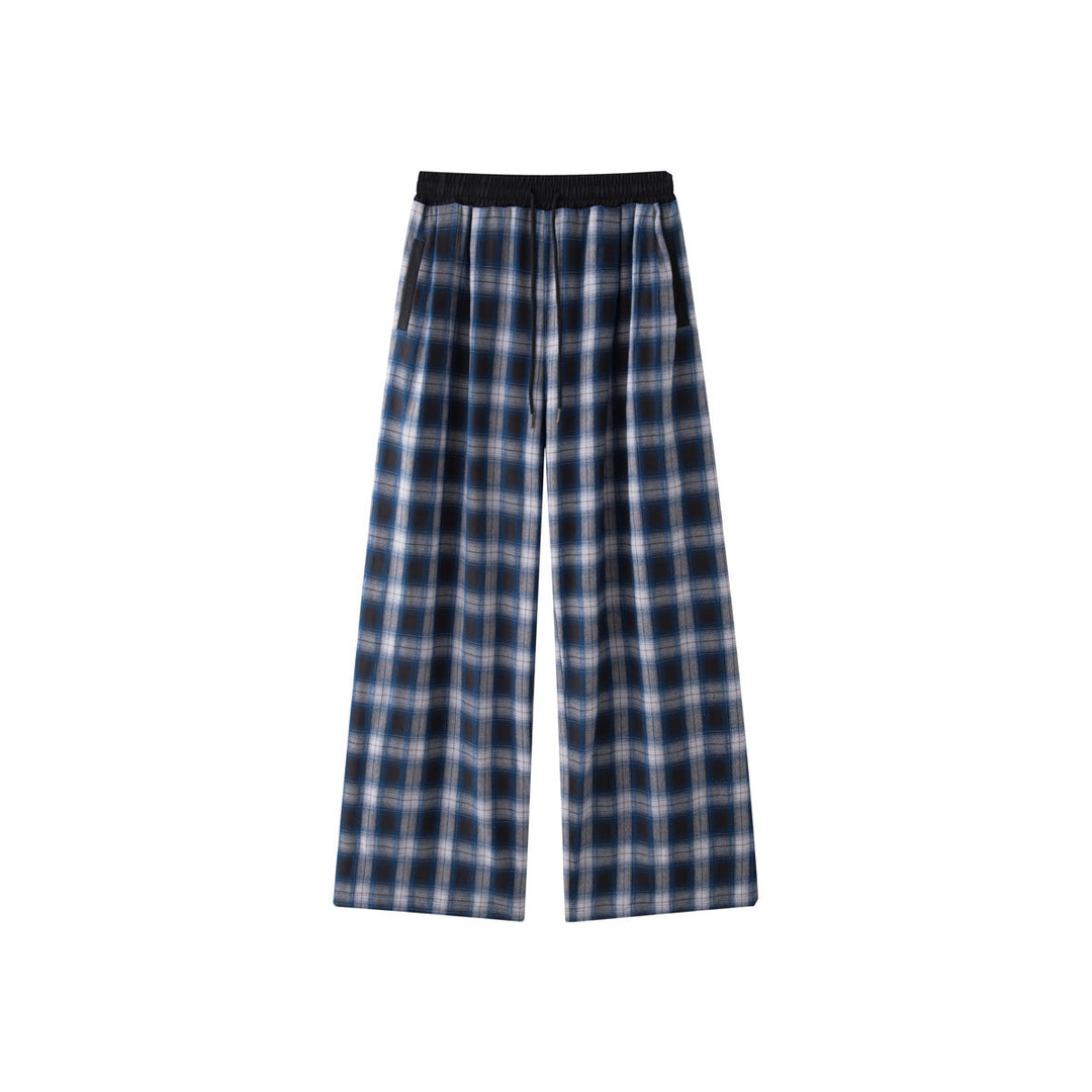 Damen Bequeme Karohose mit elastischem Bund und seitlichen Taschen Drune