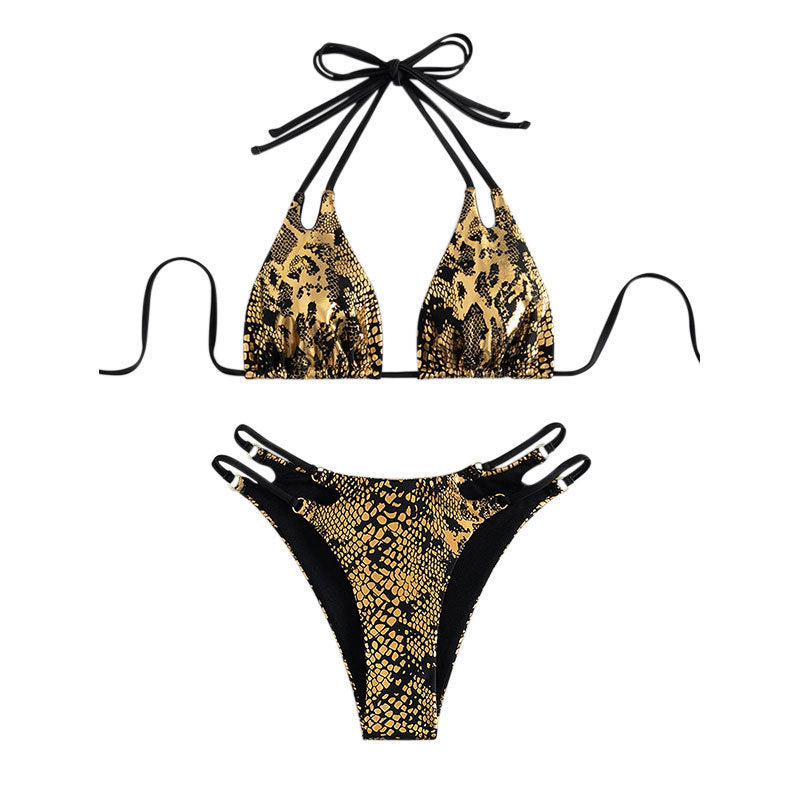 Damen Triangel-Bikini mit raffiniertem Schnitt und geschlängeltem Design Drune