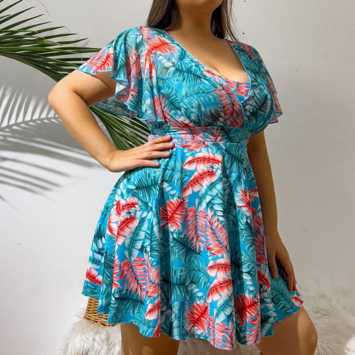 Damen Strandkleid mit elegantem Wickeldesign Drune