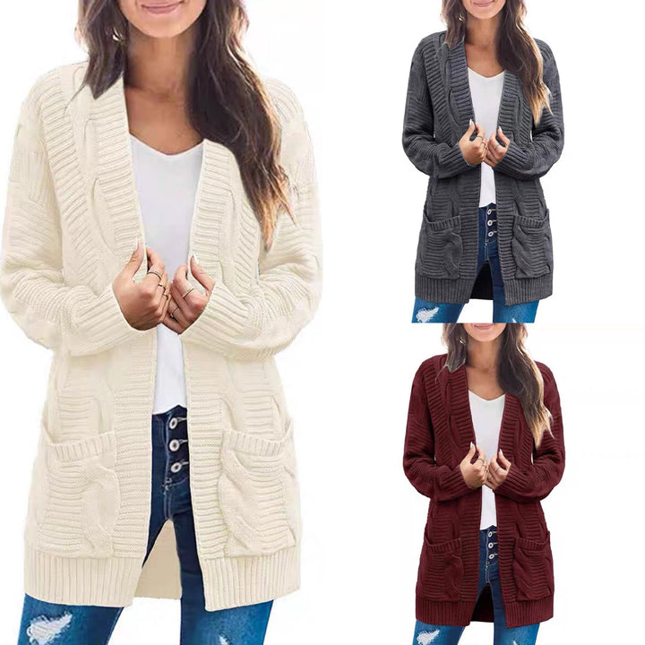Damen Grobstrick-Cardigan mit Taschen und strukturierter Maschenoptik Drune