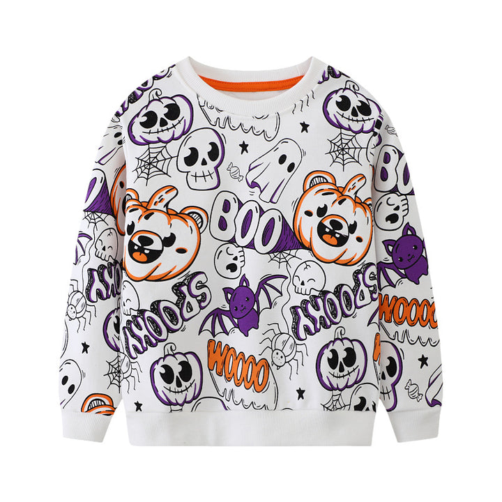 Jungen Sweatshirt mit fröhlichem Halloween-Motiv Drune