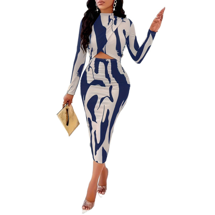 Damen figurbetontes Midi-Kleid mit Cut-Out-Details und langem Arm Drune