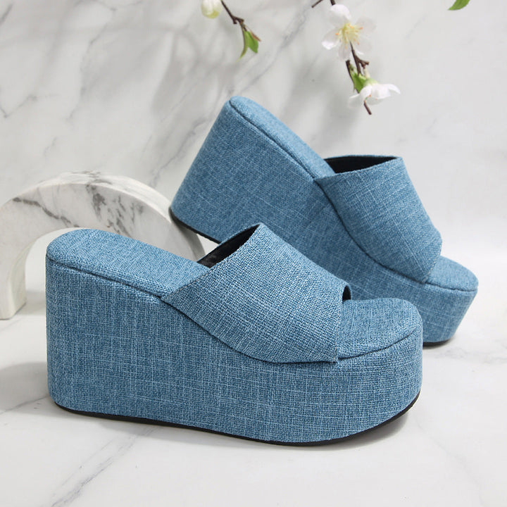 Damen Wedge-Pantoletten mit modischem Design und rutschfester Sohle Drune