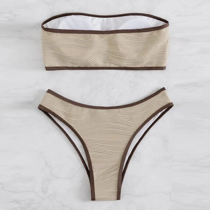 Damen Bandeau-Bikini-Set mit strukturiertem Design Drune