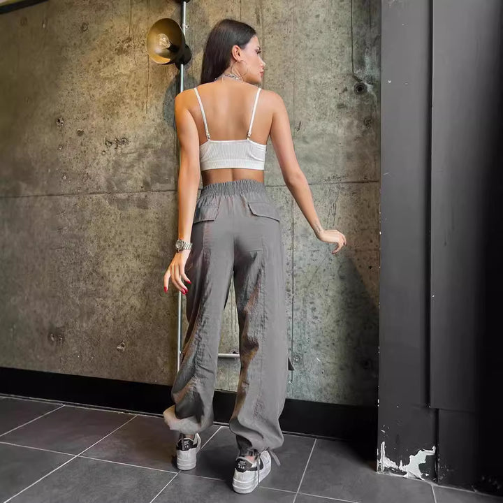 Damen Cargo-Hose mit elastischem hohen Bund und praktischen Taschen Drune
