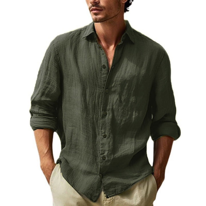 Herren Elegantes Leinenhemd mit modernem Schnitt und lässigem Look Drune