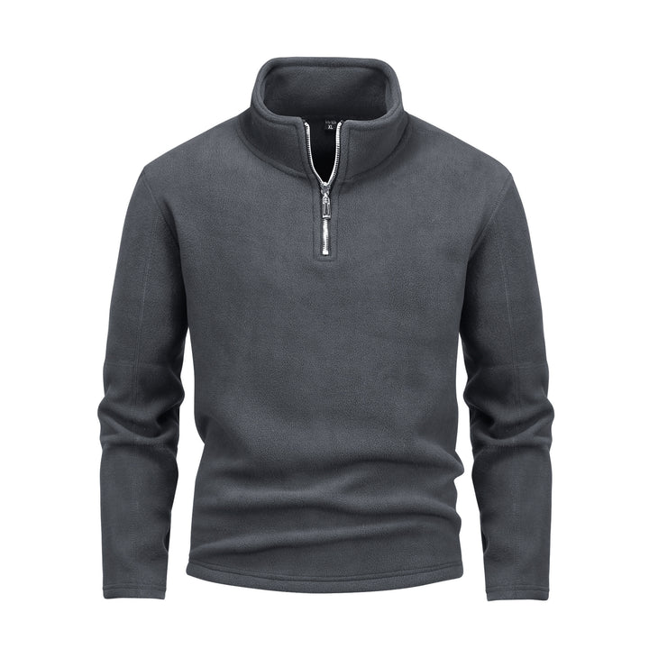Herren nan Fleece-Halbzip-Pullover mit Stehkragen und flauschiger Mikrofleece-Qualität Drune
