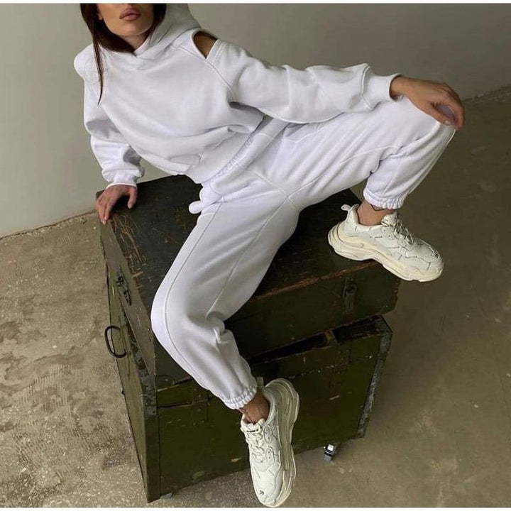 Damen Sweatshirt mit lässigem Cut-Out-Design und praktischen Taschen Drune