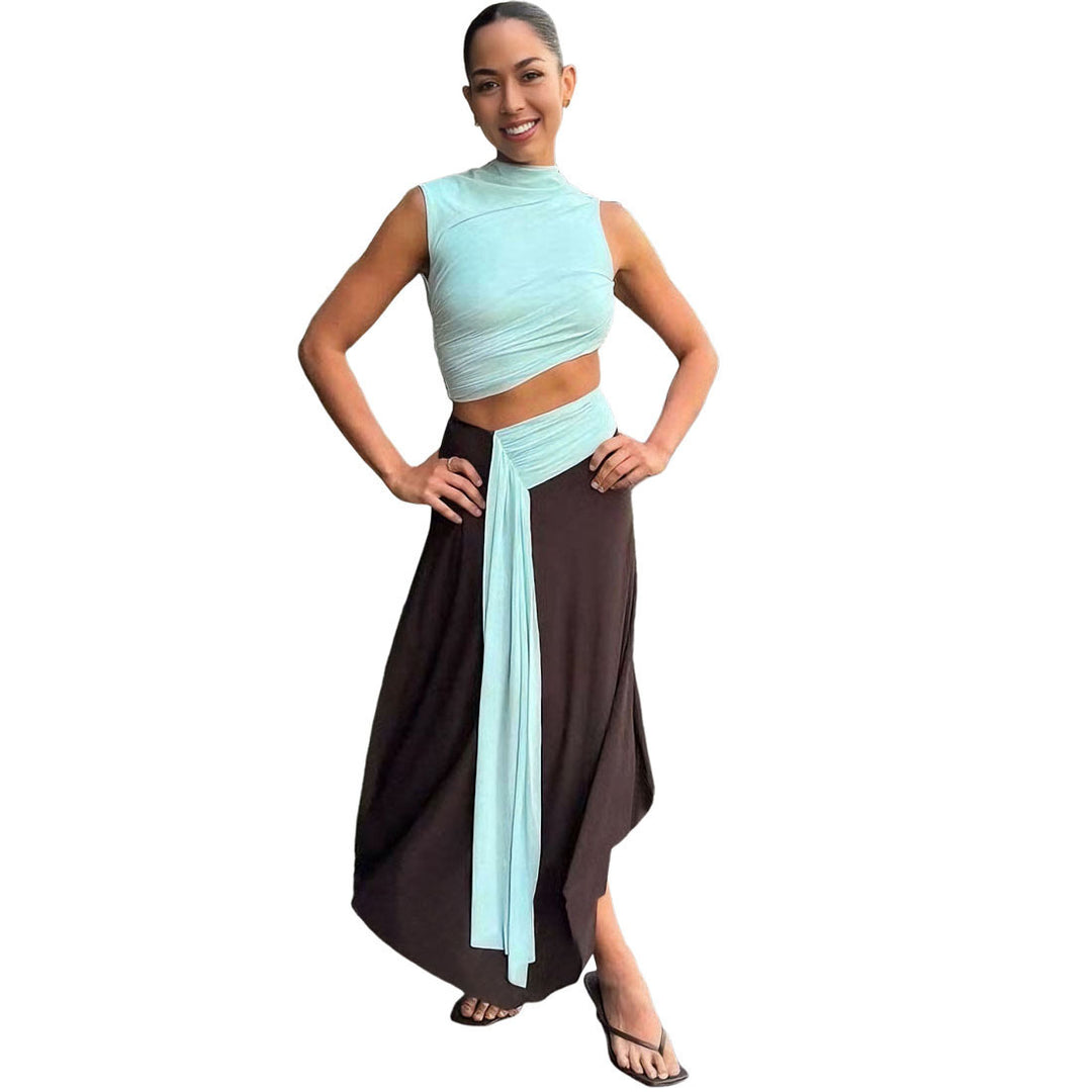 Damen Wickelkleid mit modernem Drapierungsdesign und elegantem Schnitt Drune