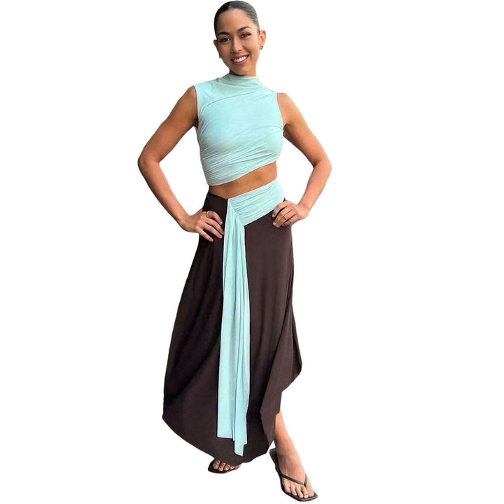 Damen Wickelkleid mit modernem Drapierungsdesign und elegantem Schnitt Drune