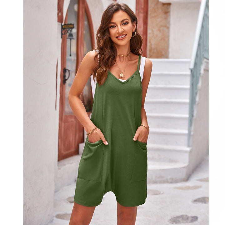 Damen sportlicher Jumpsuit mit praktischen Taschen und weitem Schnitt Drune