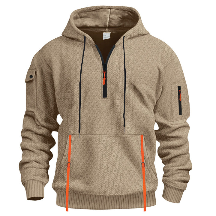 Herren sportlicher Kapuzenpullover mit Struktur und praktischen Taschen Drune